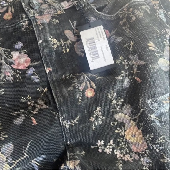 R13 Boyfriend Floral Jean in Black 27 - Picture 3 of 12